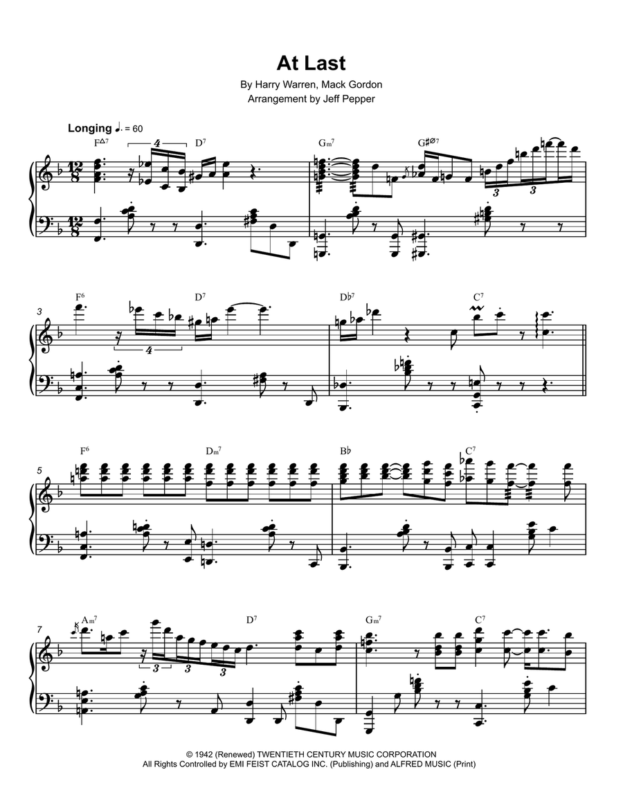 At Last Piano Solo scores gallery preview page 1