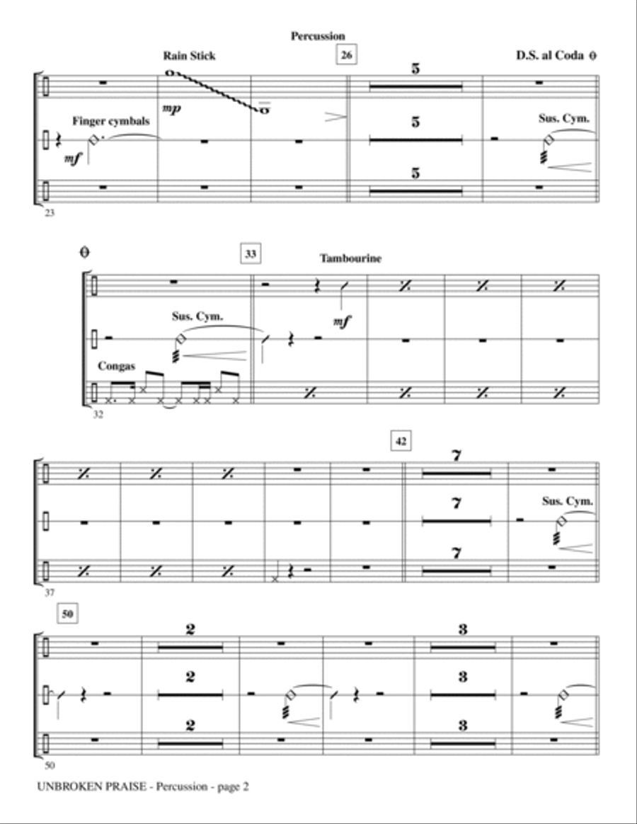 Unbroken Praise - Percussion Choir scores gallery preview page 2
