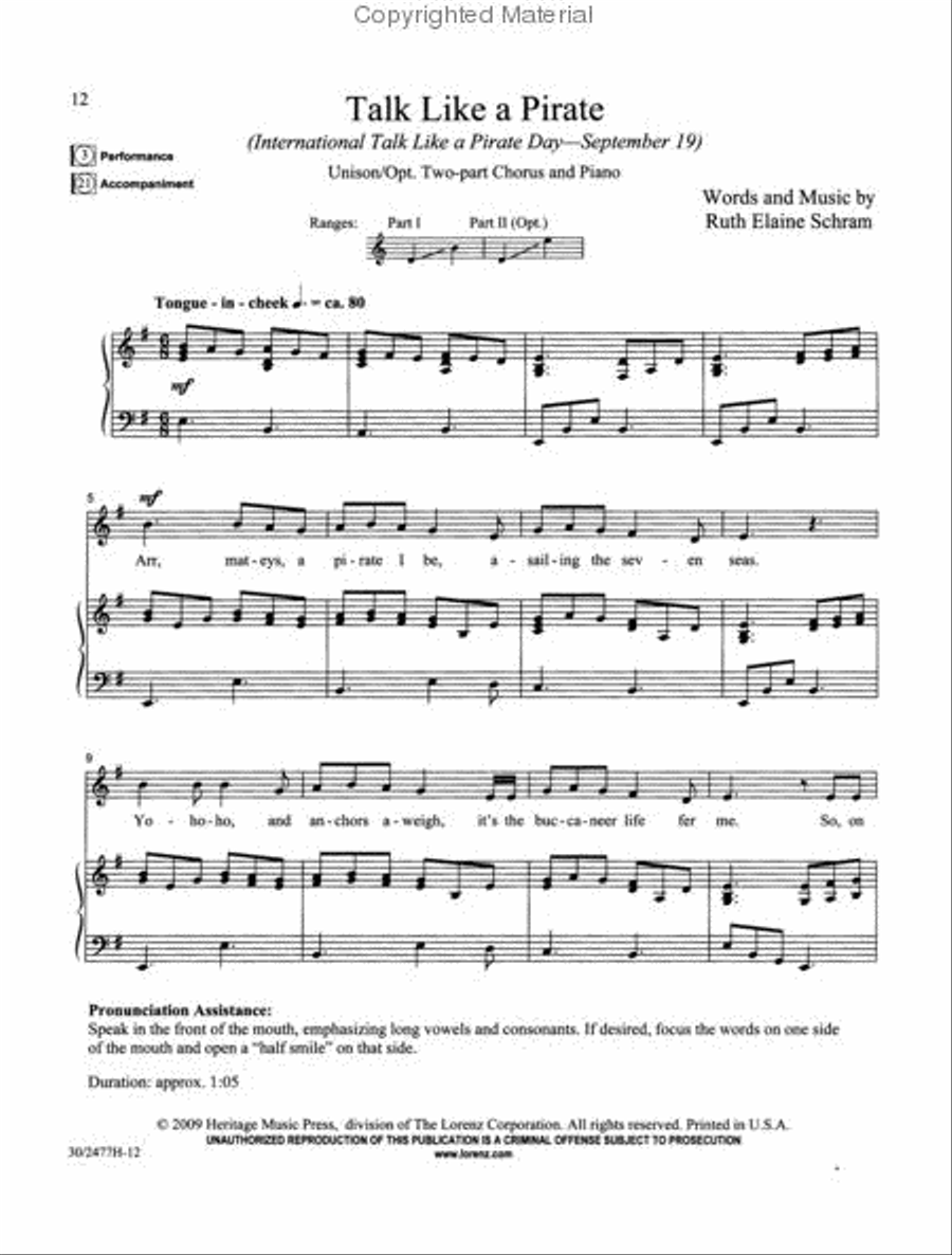 Every Day's a Holiday! Unison Choir scores gallery preview page 3