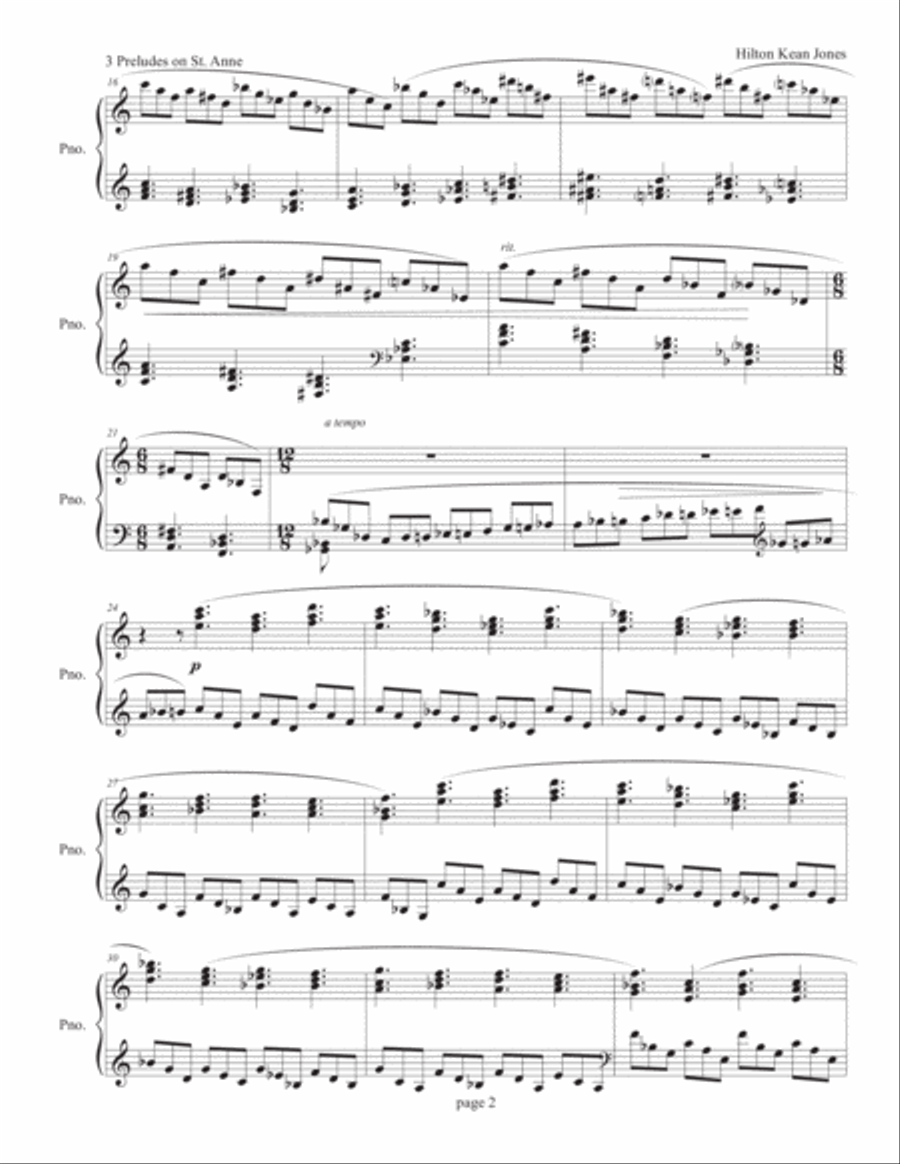 3 Preludes on St Anne - Mov 1 Prelude Piano Solo scores gallery preview page 2