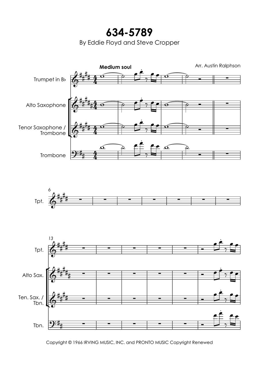 634-5789 Tenor Saxophone scores gallery preview page 5