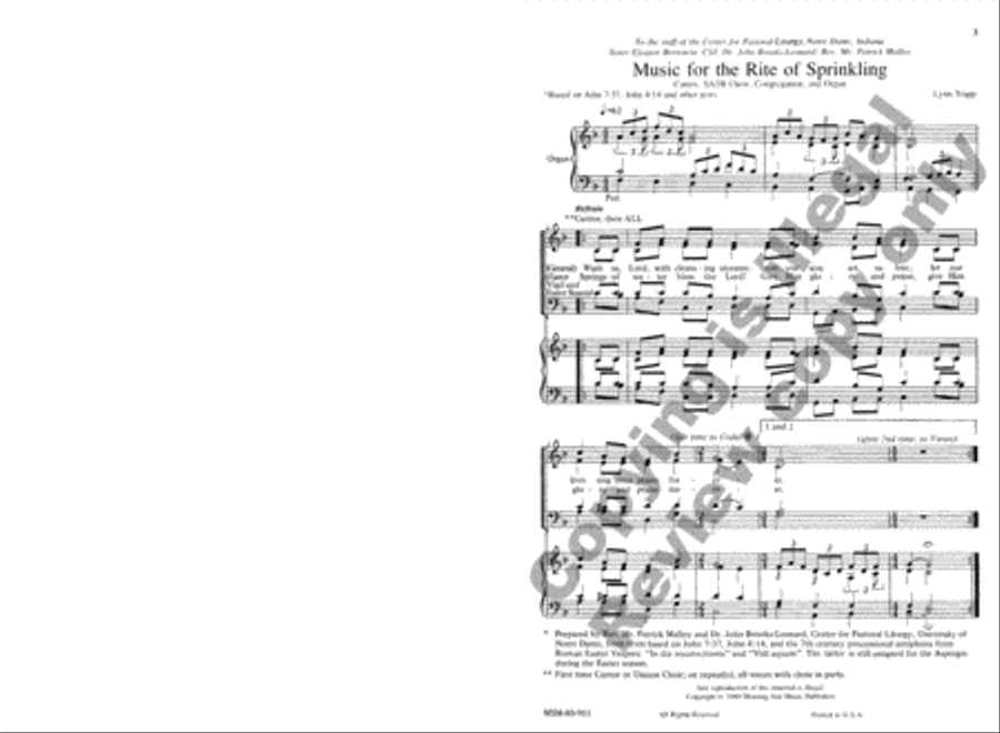 Music for the Rite of Sprinkling 4-Part scores gallery preview page 2
