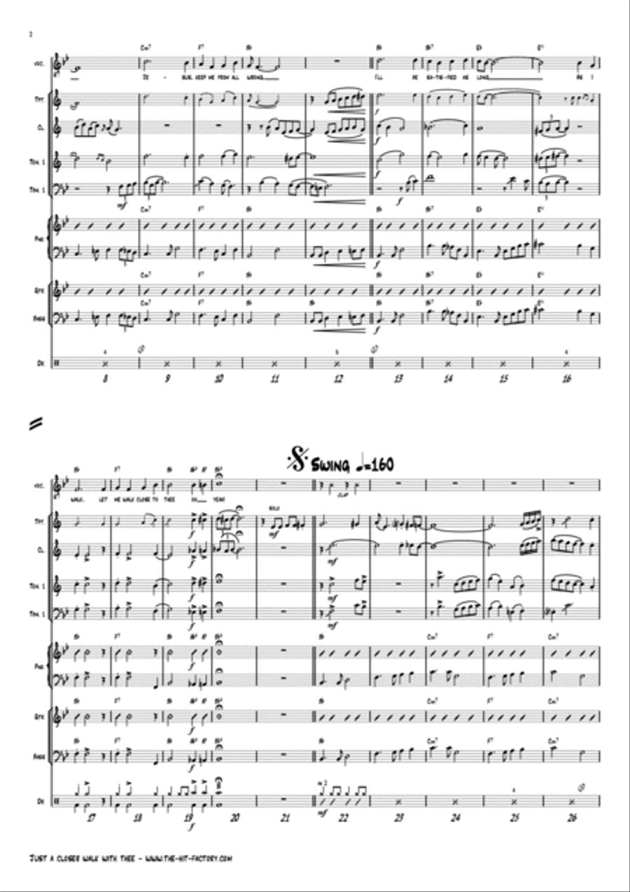Just A Closer Walk With Thee - New Orleans Funeral - Jazz Band Jazz Ensemble scores gallery preview page 2