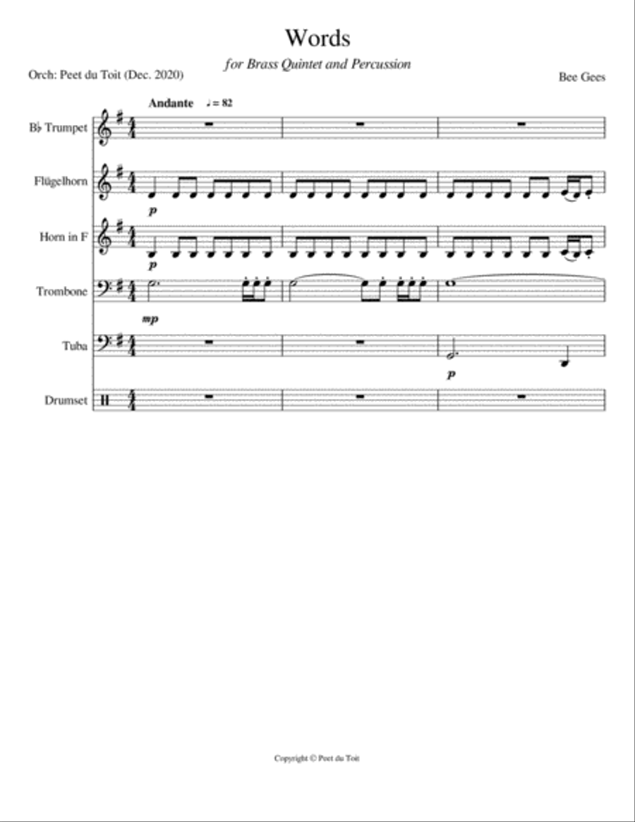 Words Small Ensemble scores gallery preview page 1