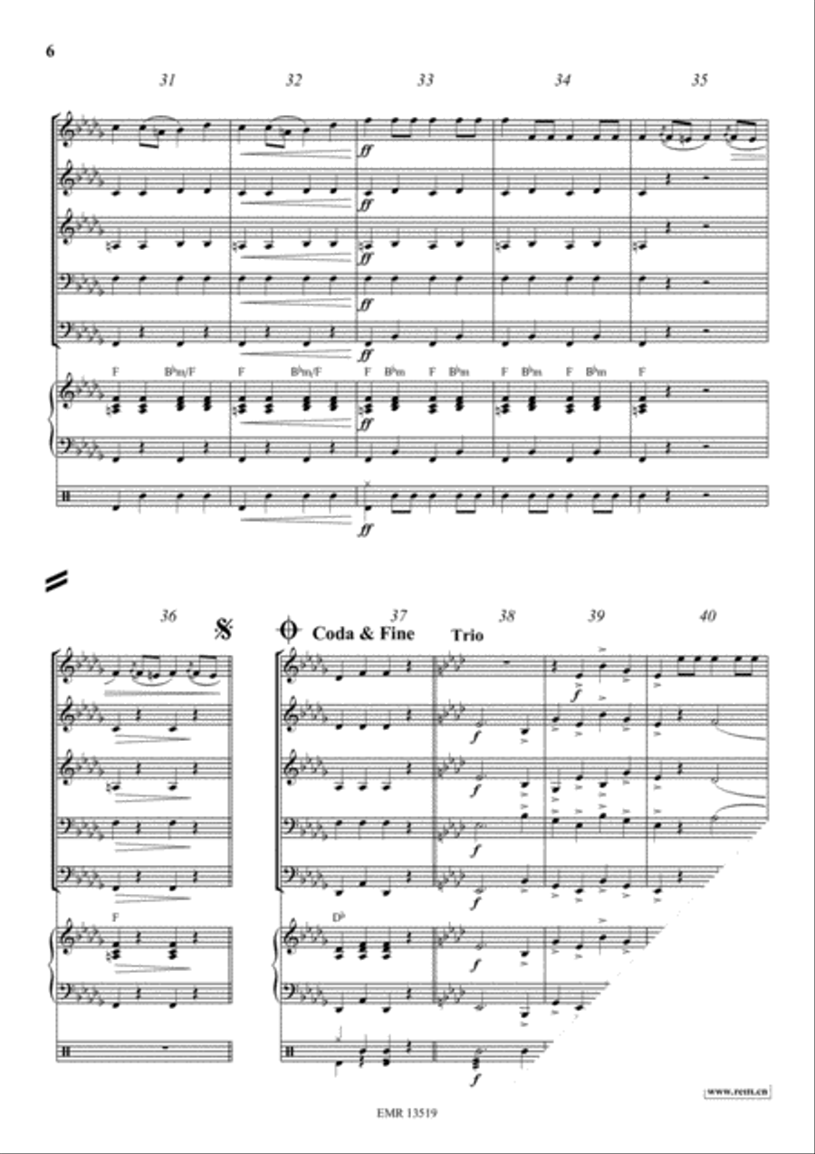 Radetzky March Woodwind Quintet scores gallery preview page 6