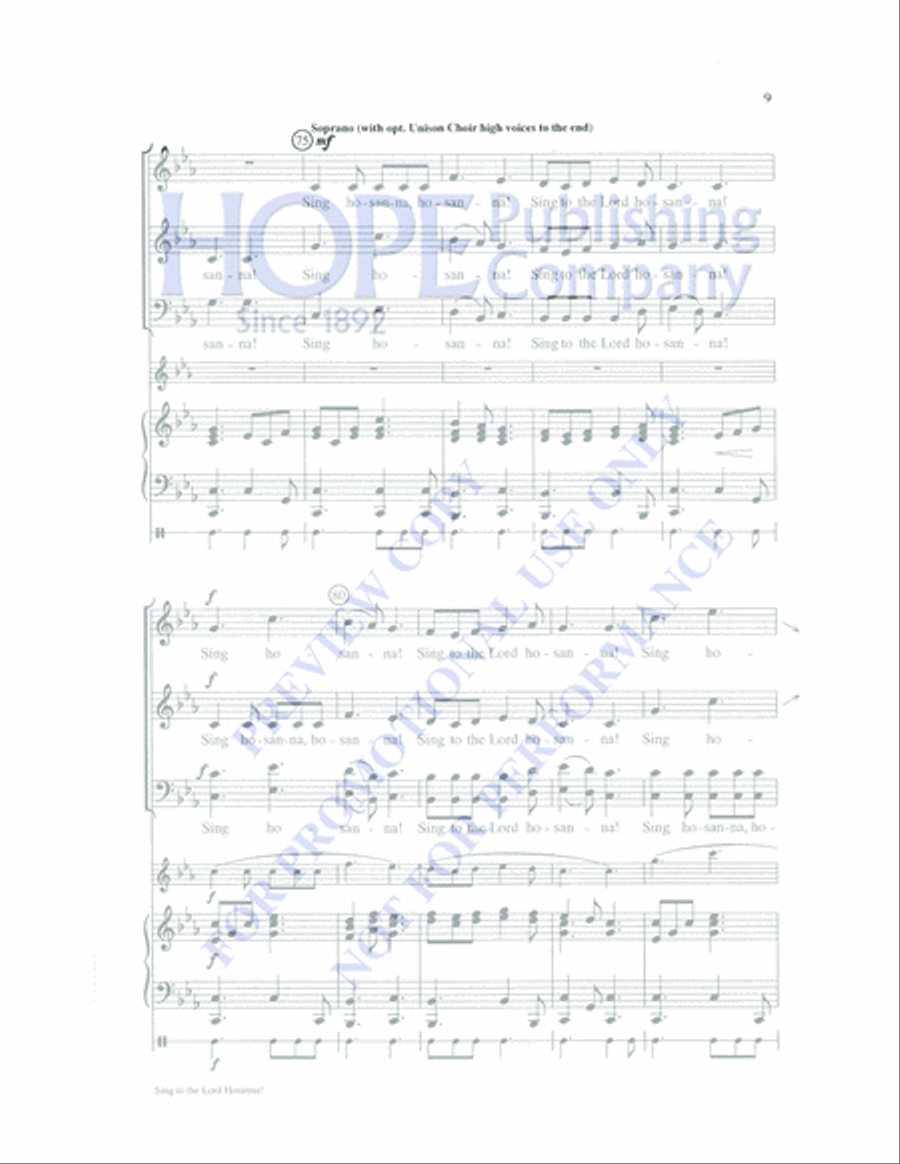 Sing to the Lord Hosanna! image number null