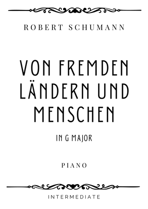 Book cover for Schumann - Von Fremden Ländern und Menschen in G Major - Intermediate