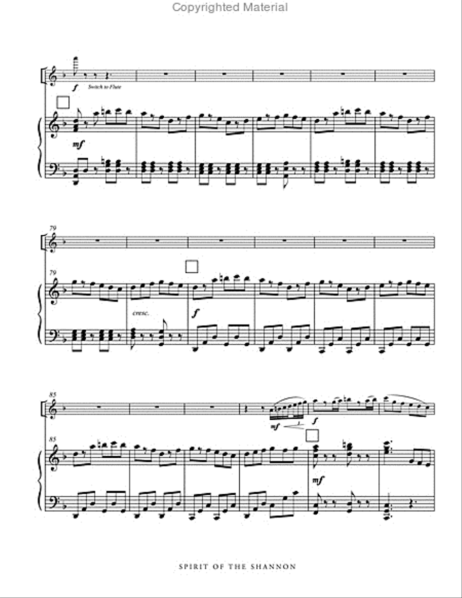 Spirit of the Shannon (piano reduction) Flute Solo scores gallery preview page 6