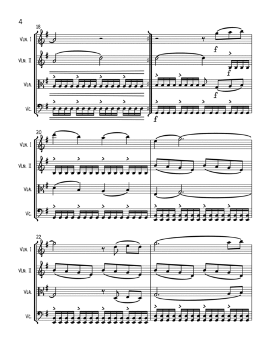 Bridgerton Theme String Quartet scores gallery preview page 4