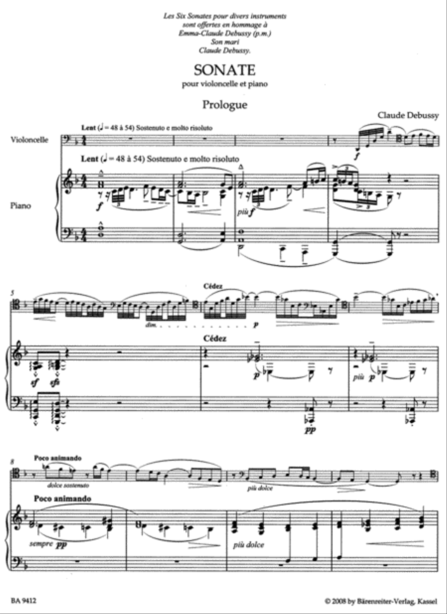 Sonata for Violoncello and Piano