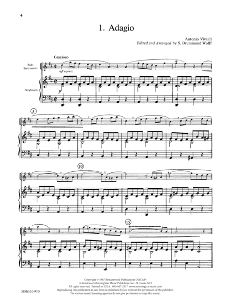 Adagio Piano scores gallery preview page 1