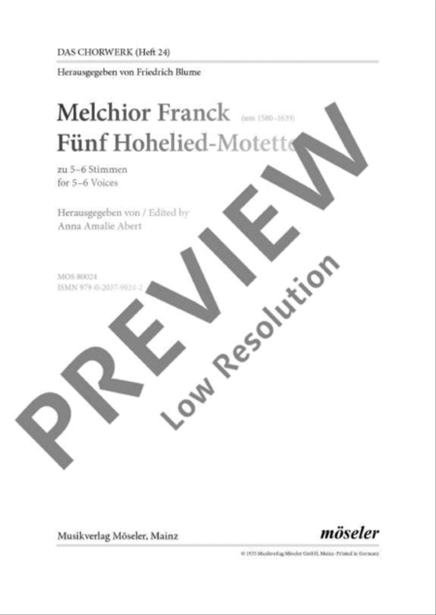 Five Song of Salomon motets Mixed Choir scores gallery preview page 2