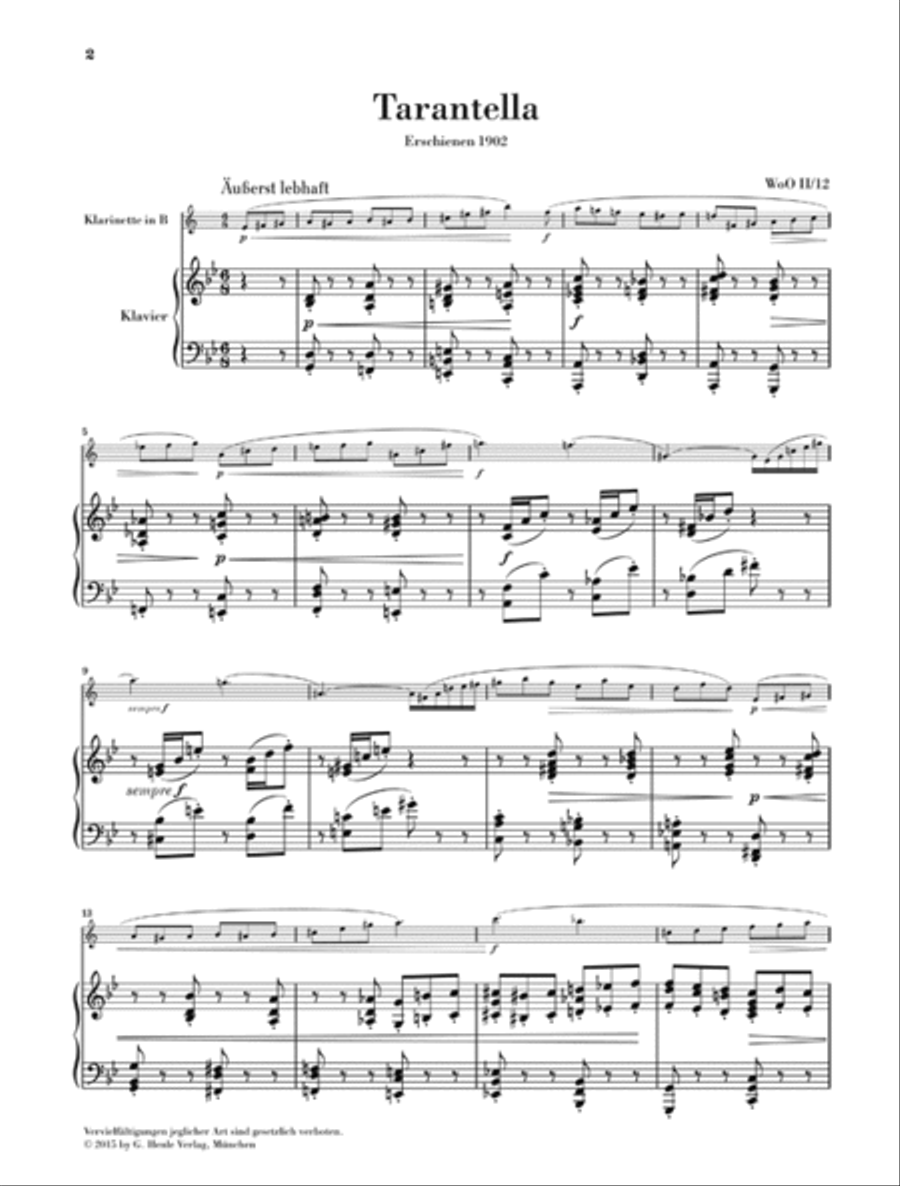 Tarantella and Album Leaf Clarinet Solo scores gallery preview page 2
