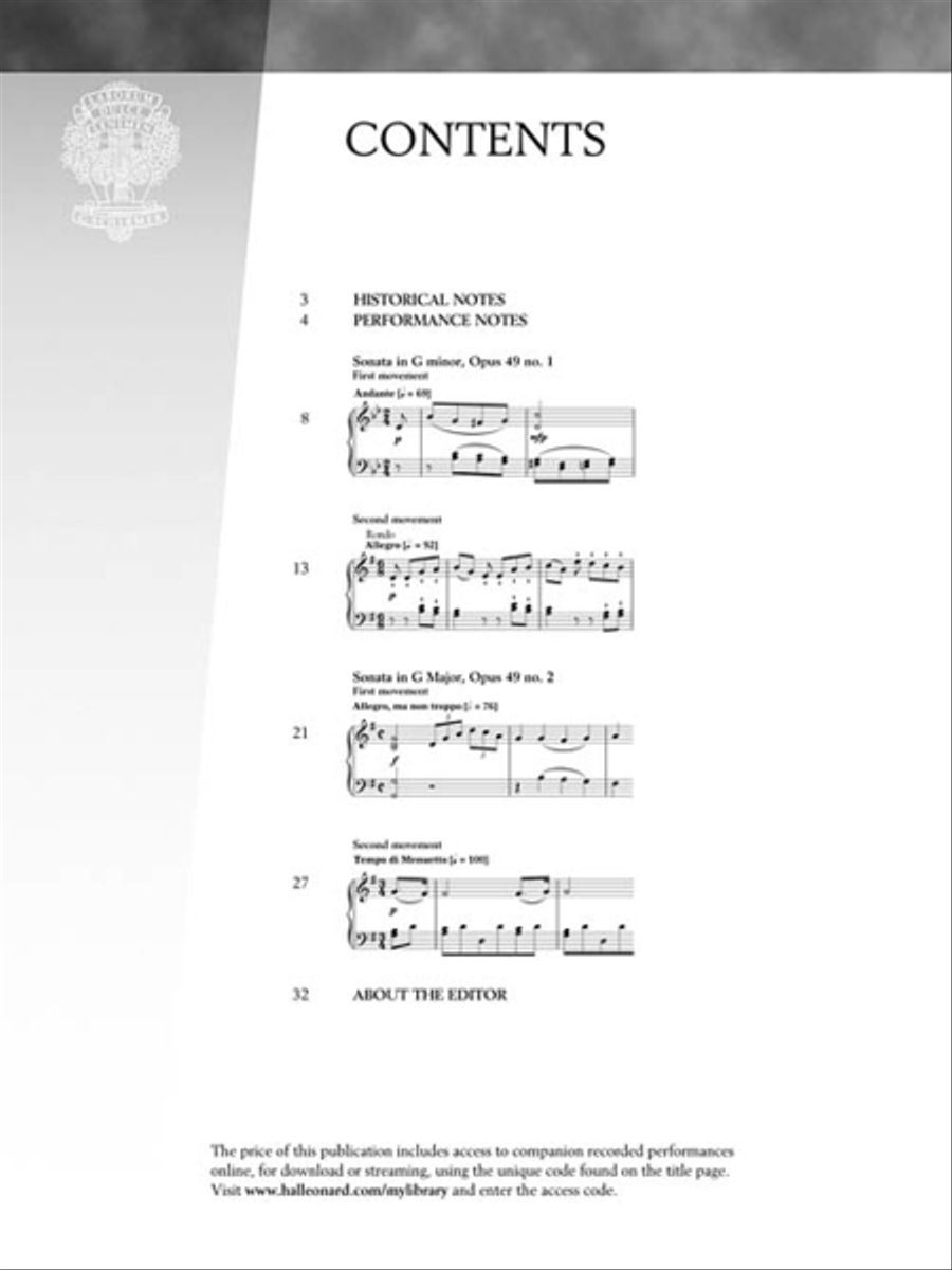 Beethoven – Two Short Sonatas, Opus 49 Piano Solo scores gallery preview page 3