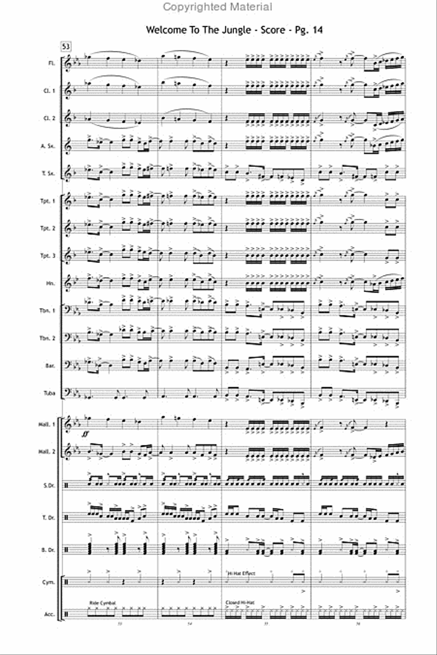 Welcome to the Jungle Welcome to the Jungle Marching Band scores gallery preview page 15