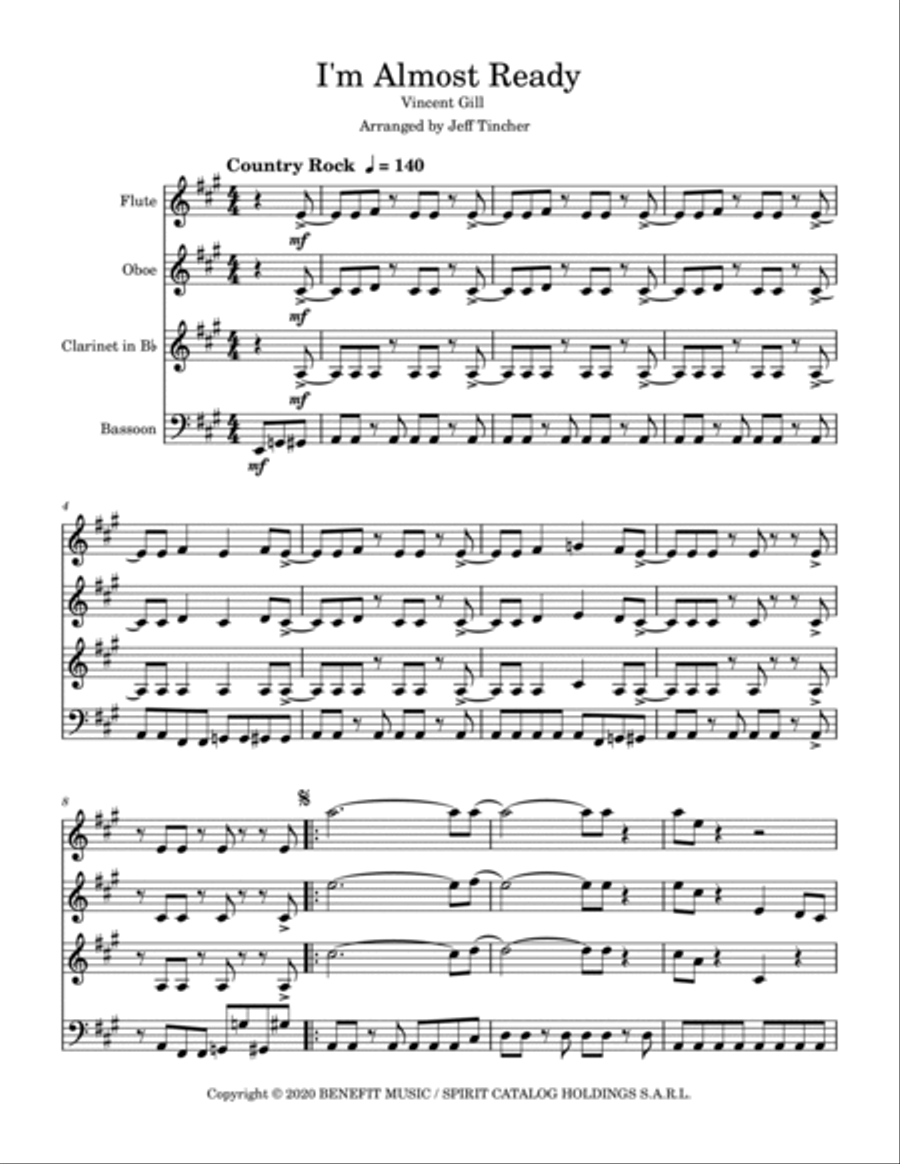 I'm Almost Ready I'm Almost Ready Woodwind Quartet scores gallery preview page 2