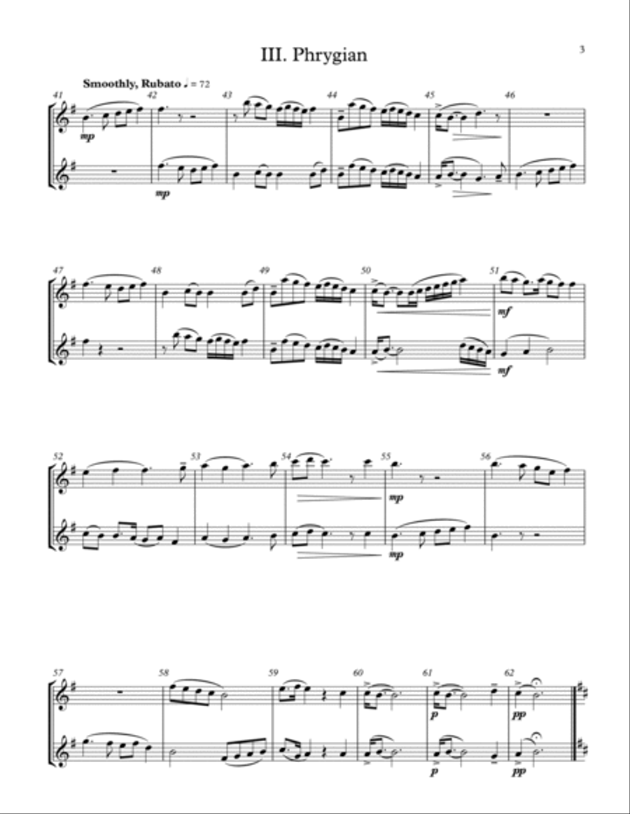 Seven Modes, Seven Duets - Eb Treble Transposition Woodwind Duet scores gallery preview page 3