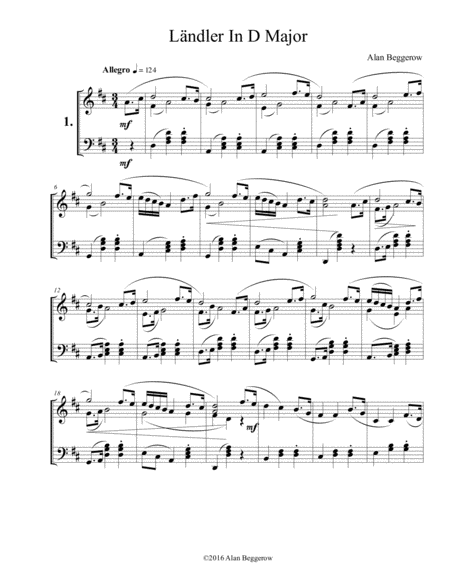 Four Ländler For Piano Solo image number null