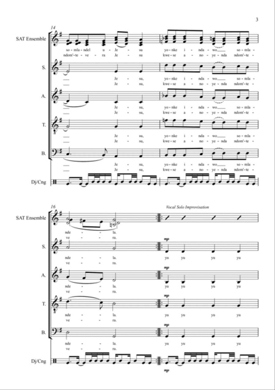 Somlandela - SATB Choir 4-Part scores gallery preview page 3
