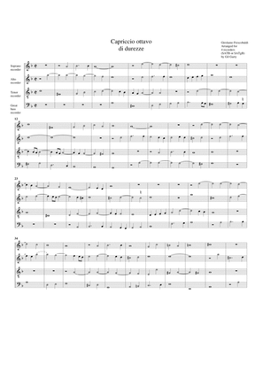 Capriccio ottavo di durezze (arrangement for 4 recorders)
