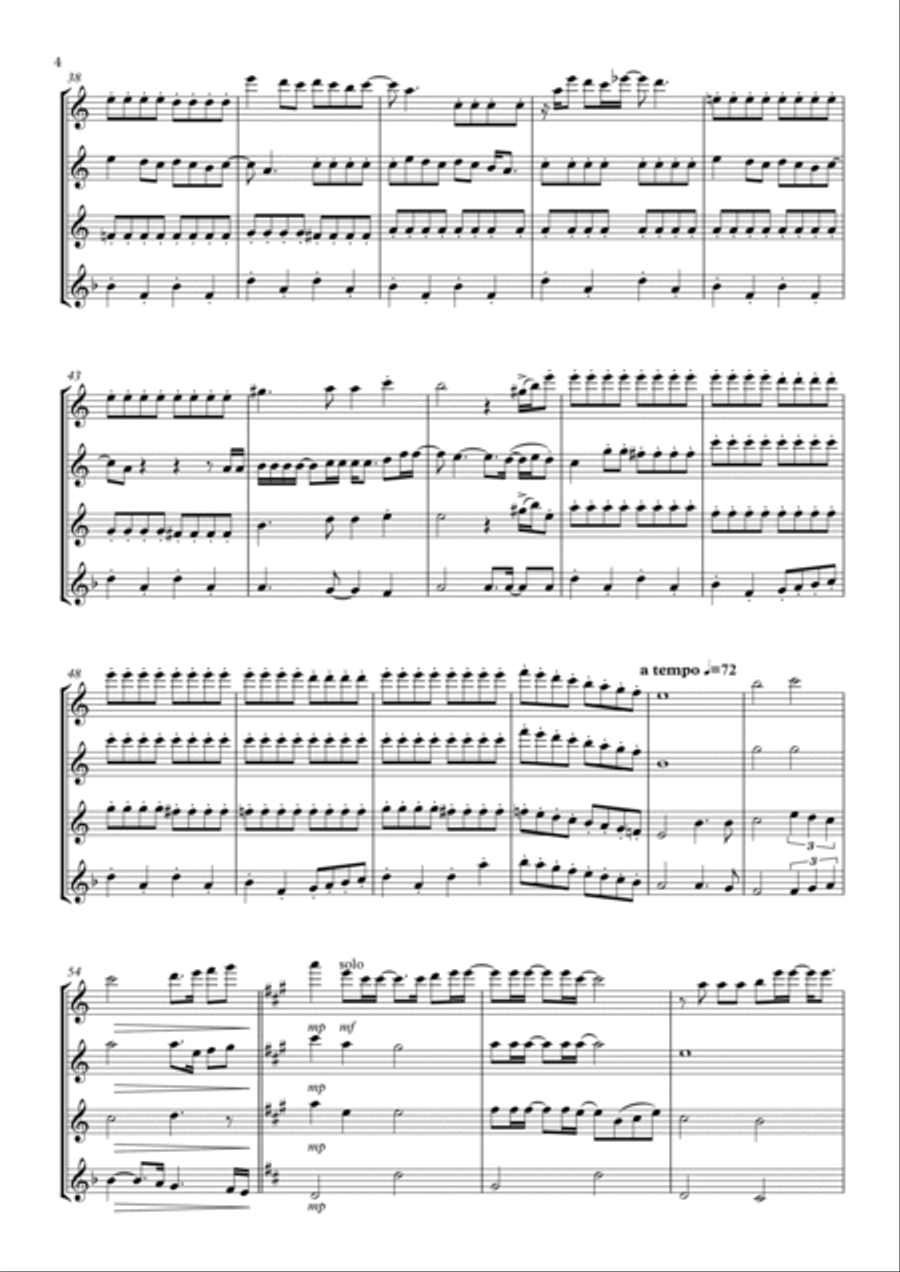 Calling Occupants (of Interplanetary Craft) Woodwind Quartet scores gallery preview page 4