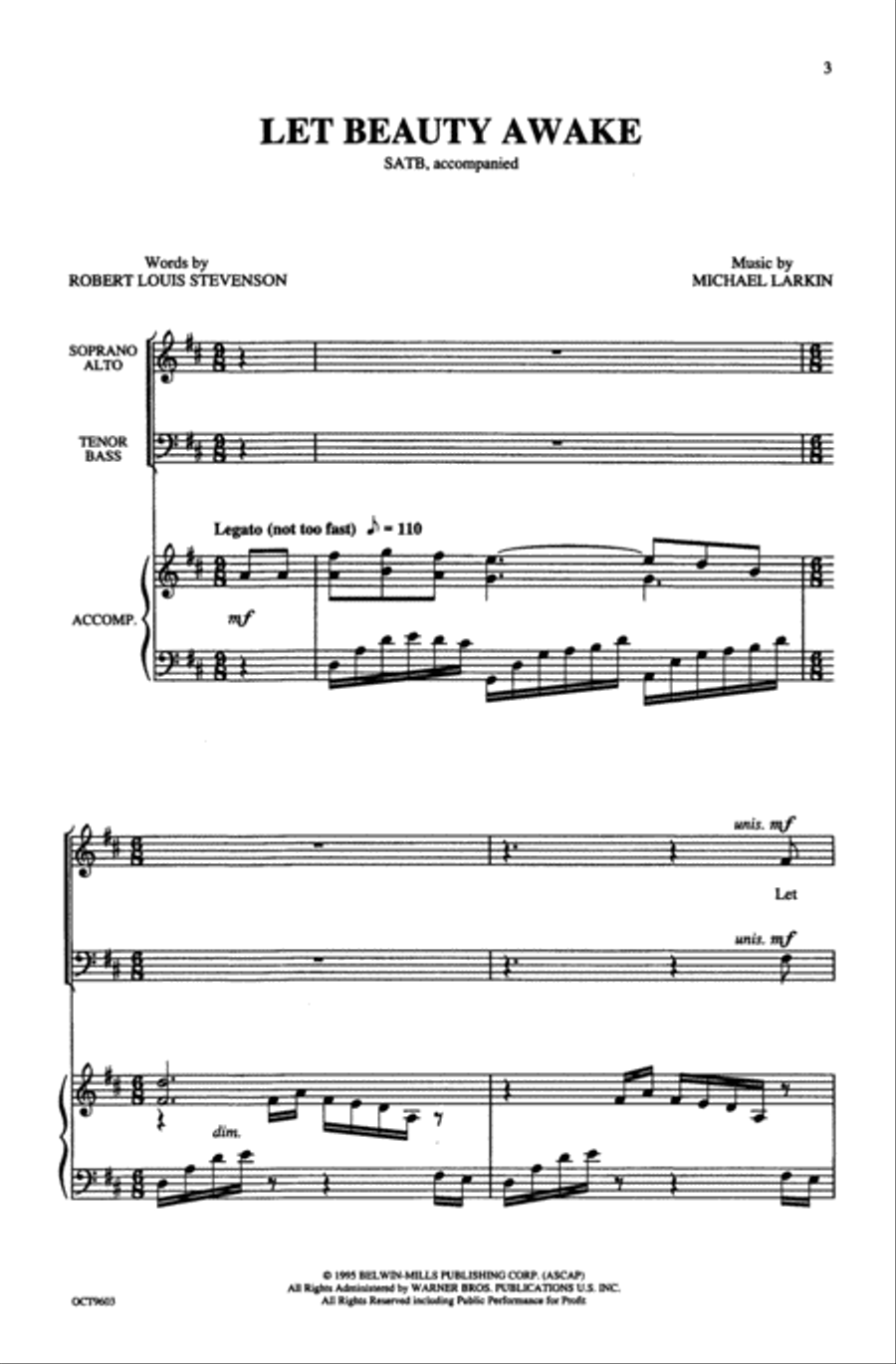 Let Beauty Awake 4-Part scores gallery preview page 12