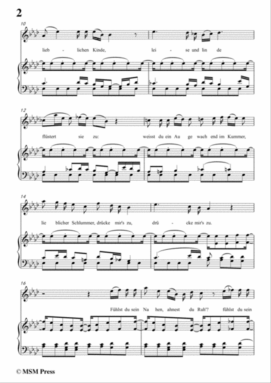 Schubert-Bertha's Lied in der Nacht(Bertha's Night Song),D.653,in A flat Major,for Voice&Piano Voice scores gallery preview page 4