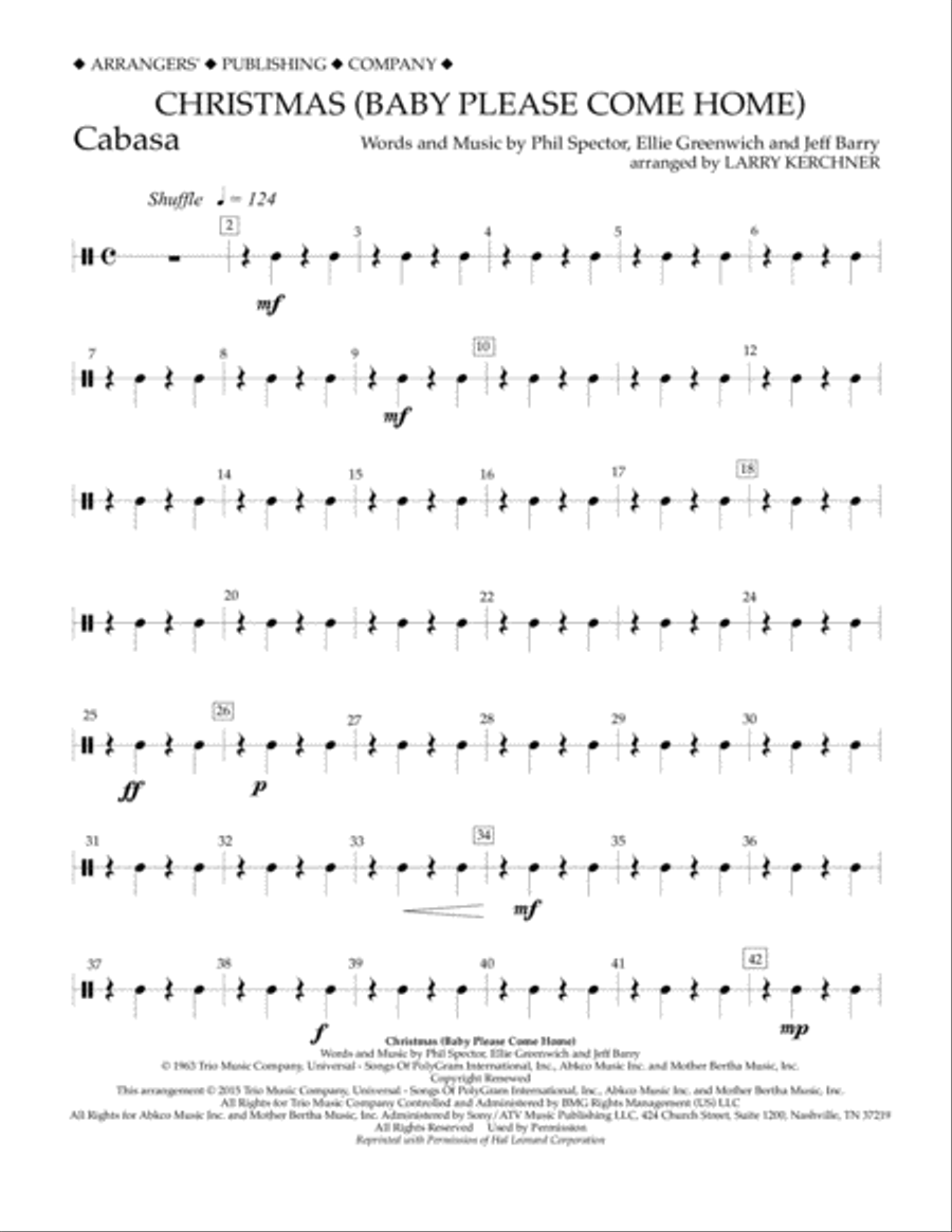 Christmas (Baby Please Come Home) - Cabasa Concert Band scores gallery preview page 1