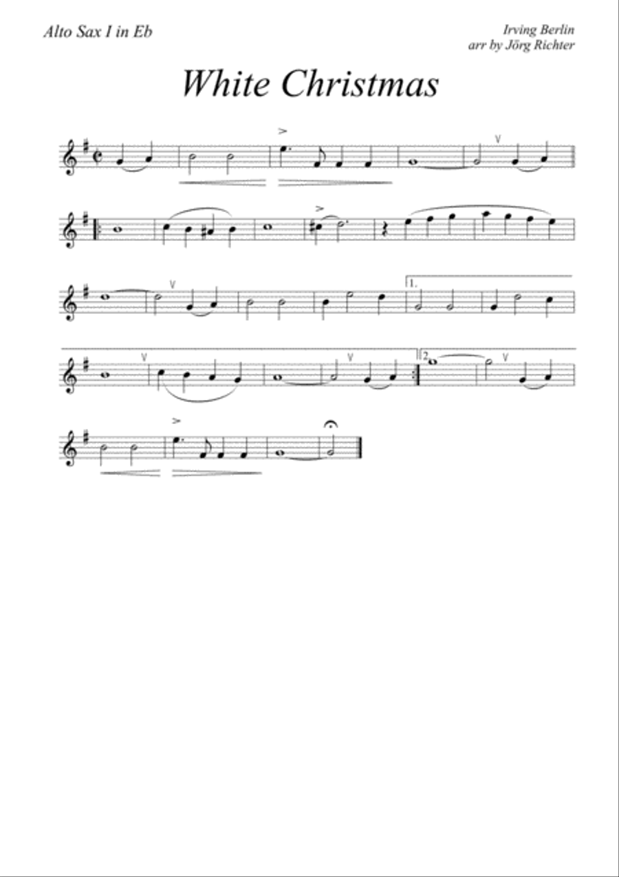 White Christmas Saxophone Quartet scores gallery preview page 4