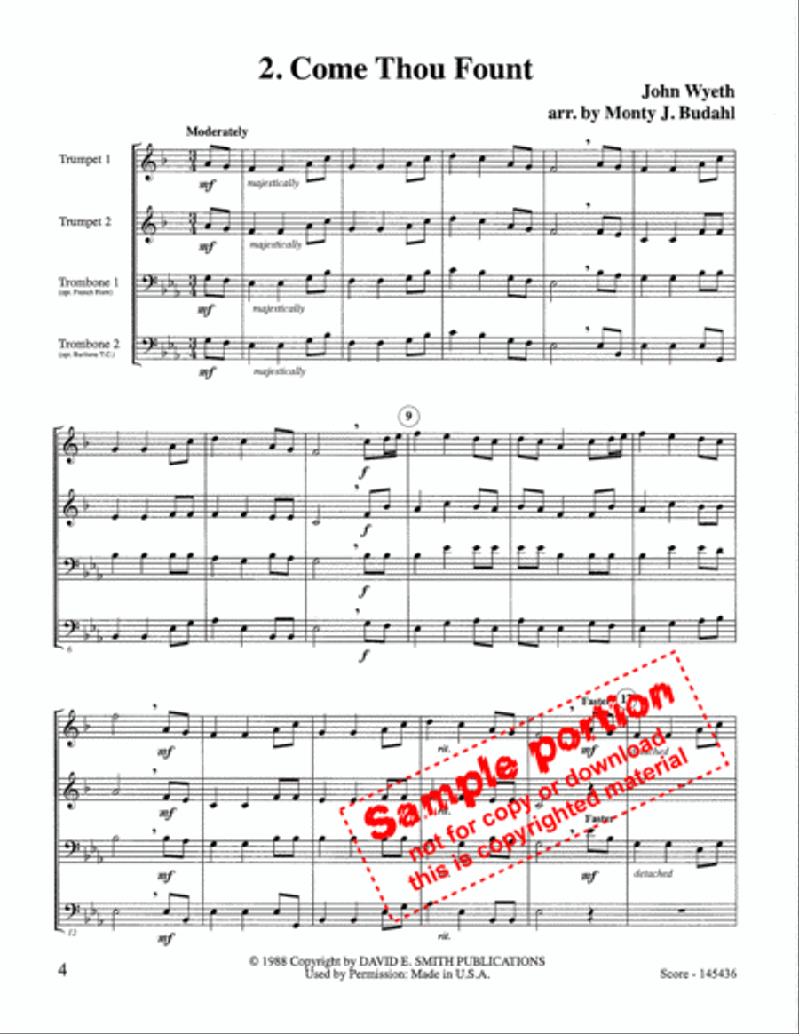 Sacred Brass Quartet Collection Vol #2 Brass Quartet scores gallery preview page 3