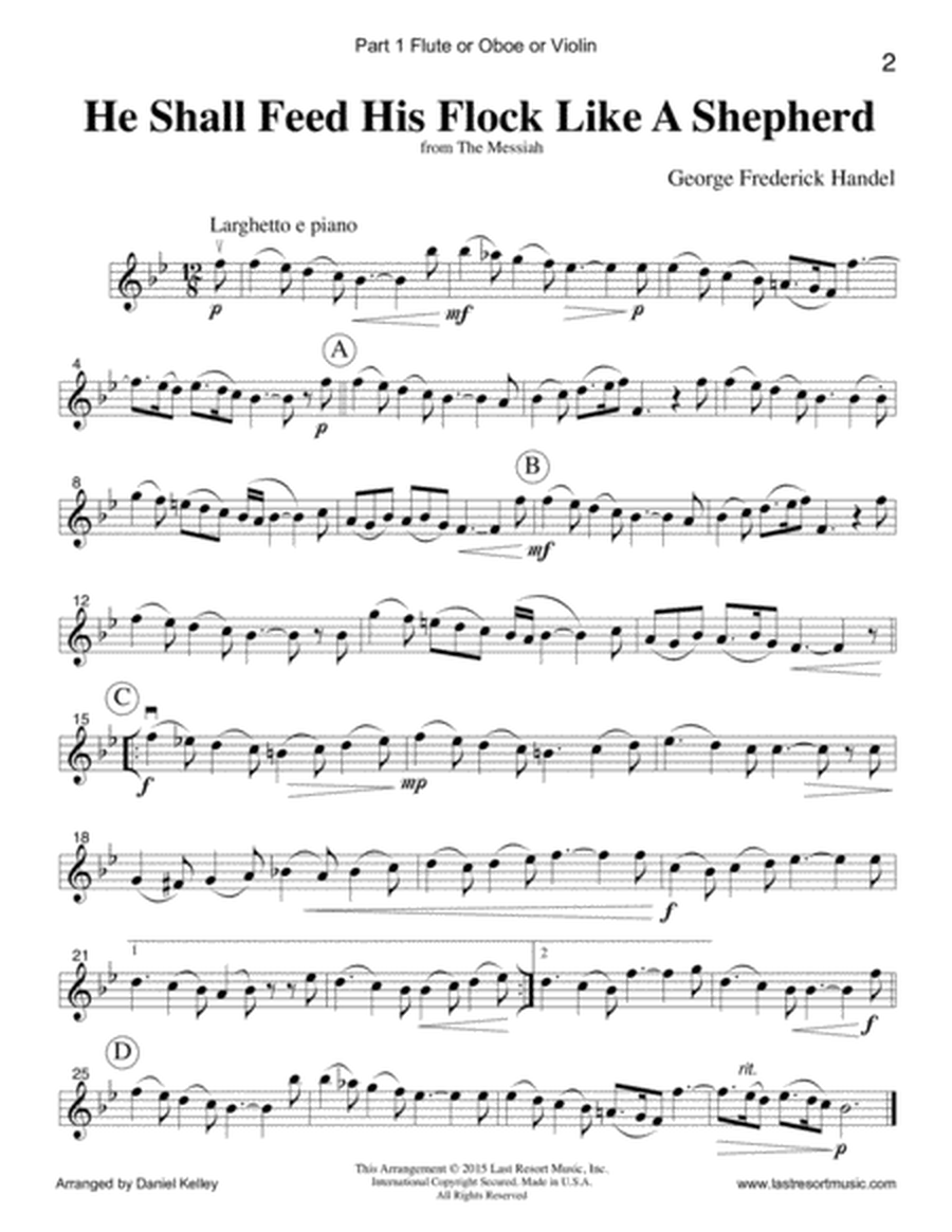 Handel's Messiah for Piano Trio (Violin, Cello, PIano) Set of 3 Parts