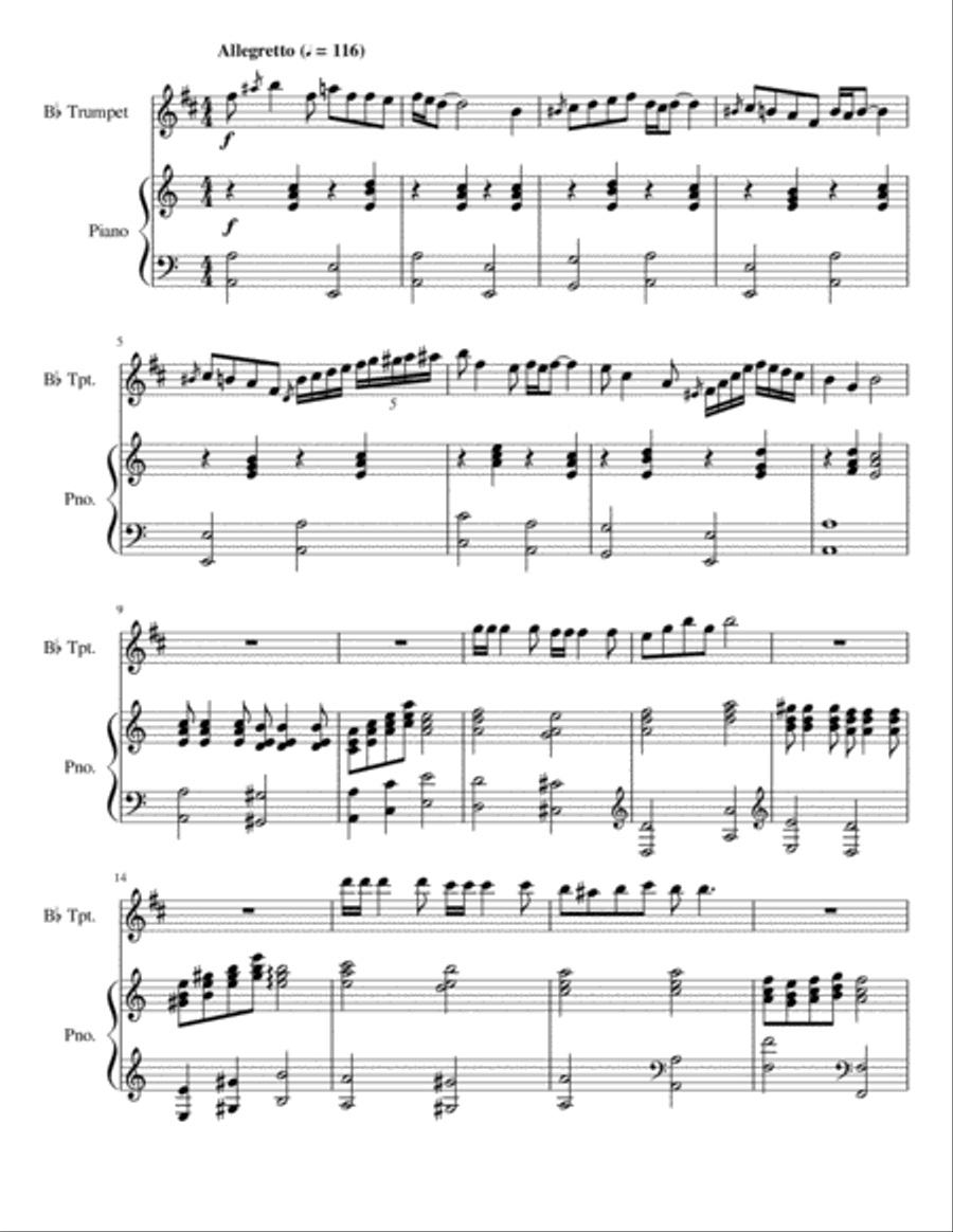 Impromptu for Trumpet & Piano Trumpet Duet scores gallery preview page 5