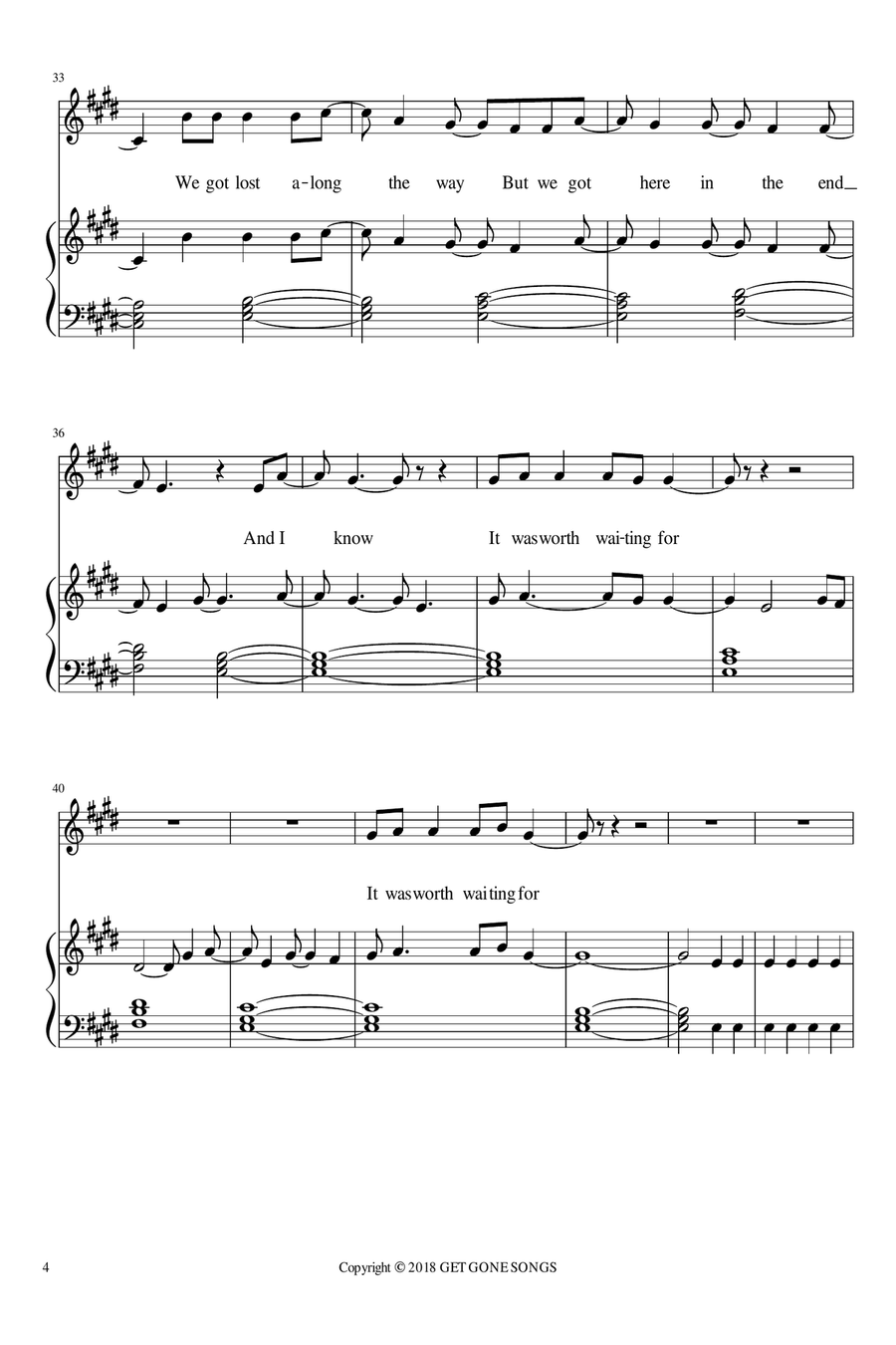 Worth Waiting For Piano scores gallery preview page 4