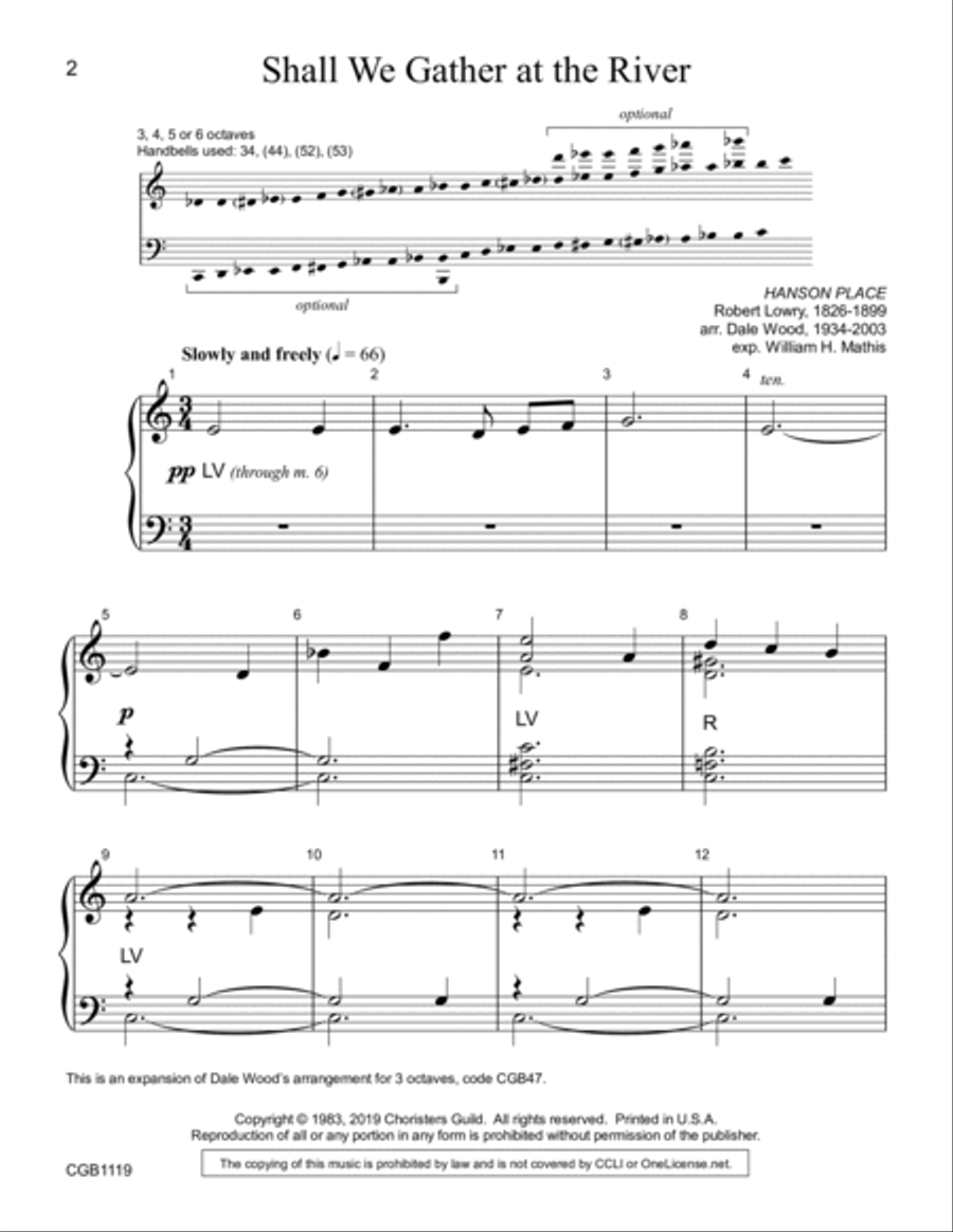 Shall We Gather at the River - 3-6 octaves 5-Octaves scores gallery preview page 2