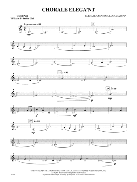 Chorale Elega'nt: (wp) B-flat Tuba T.C.