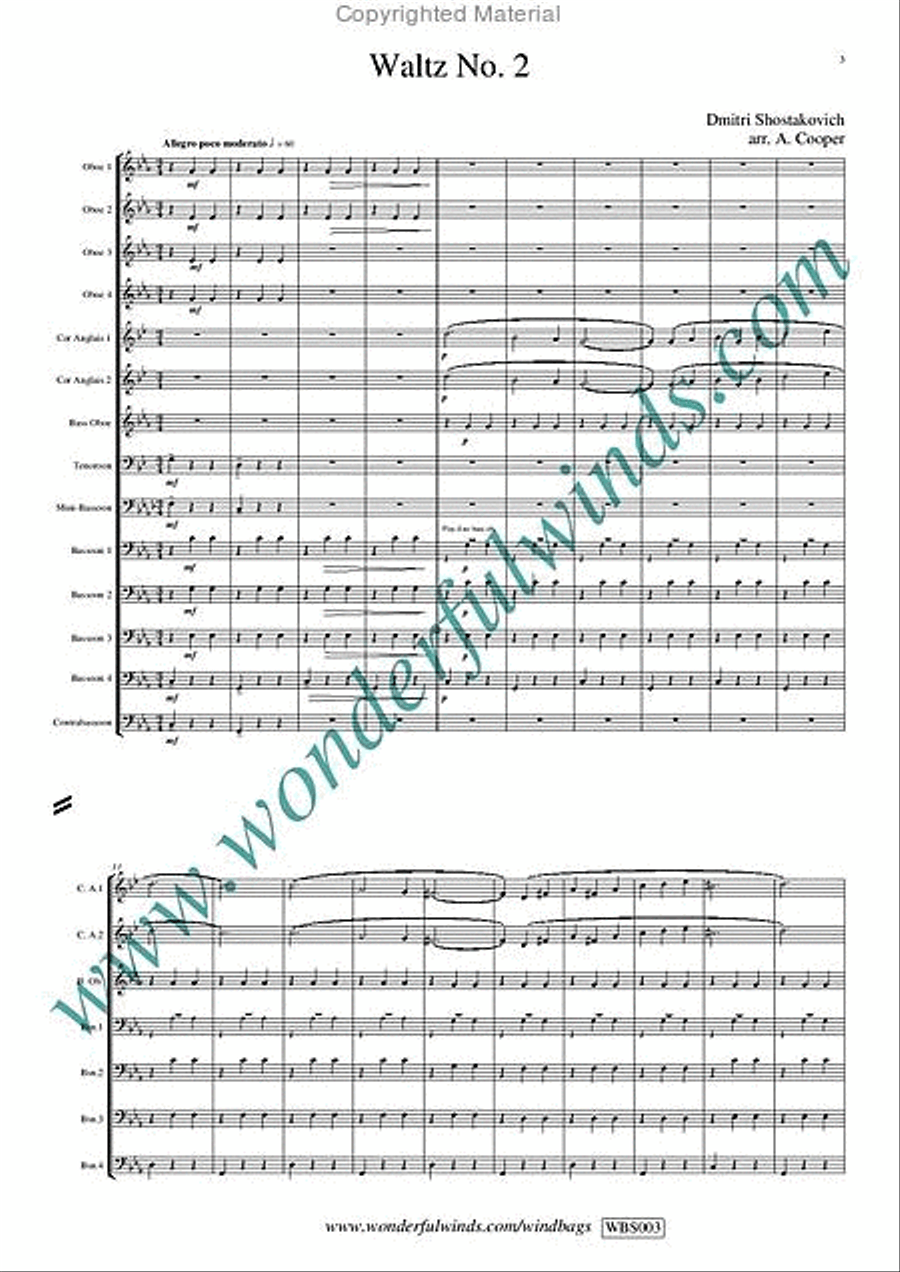 Waltz No. 2 Bassoon scores gallery preview page 2