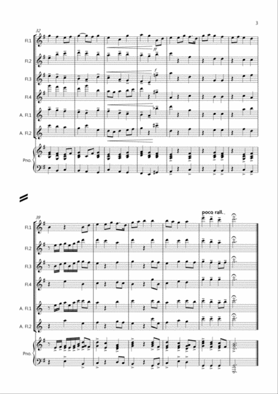 Jupiter Hymn for Flute Quartet Flute Quartet scores gallery preview page 3