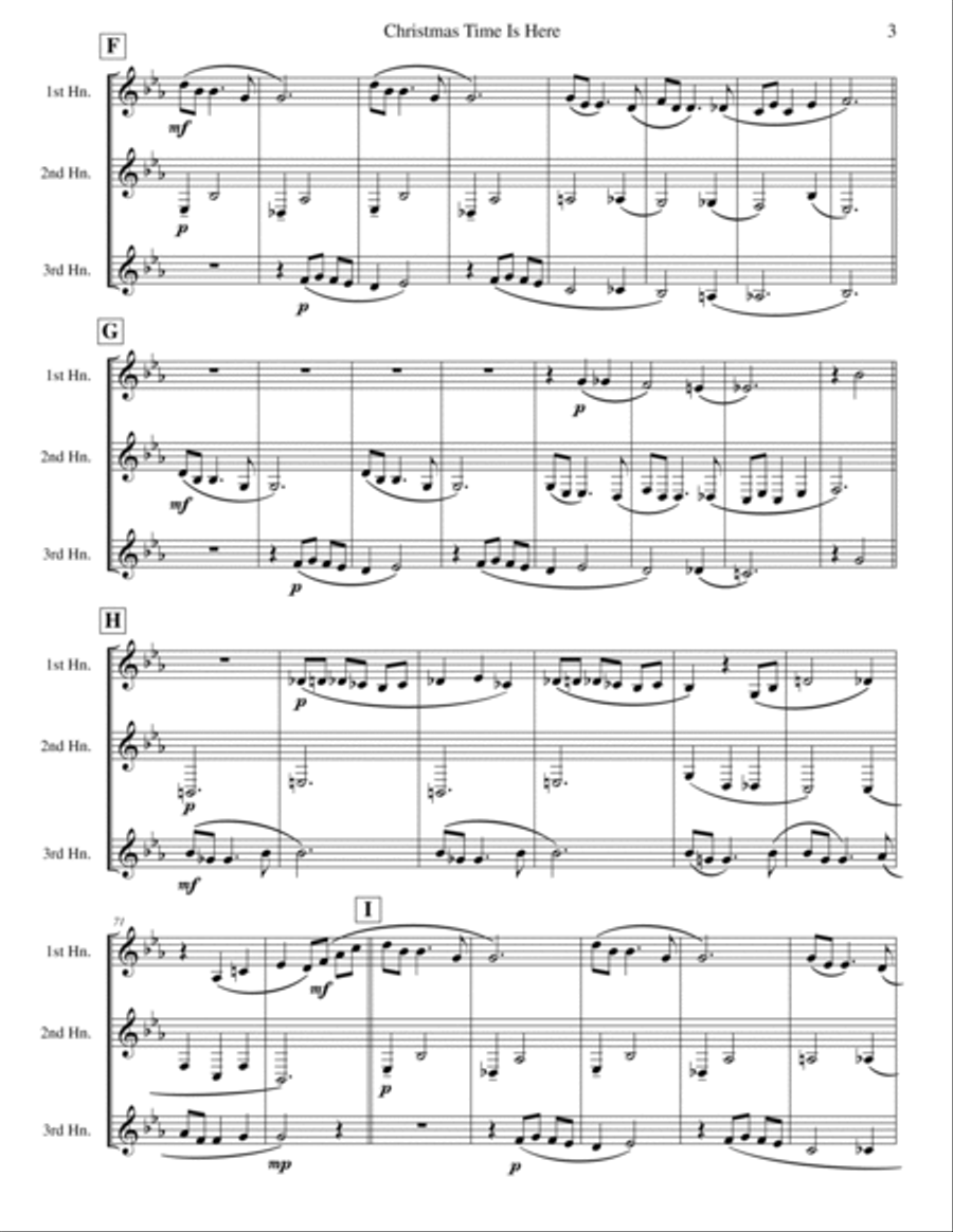 Christmas Time Is Here Christmas Time Is Here Brass Trio scores gallery preview page 3