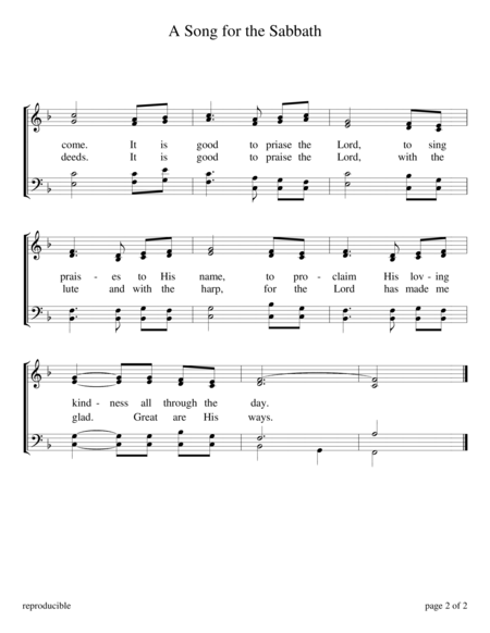 A Song for the Sabbath - Psalm 92 (Sabbath Celebration) image number null