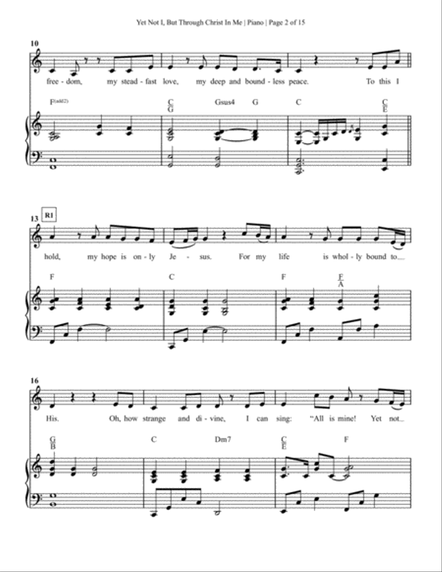 Yet Not I But Through Christ In Me 4-Part scores gallery preview page 3