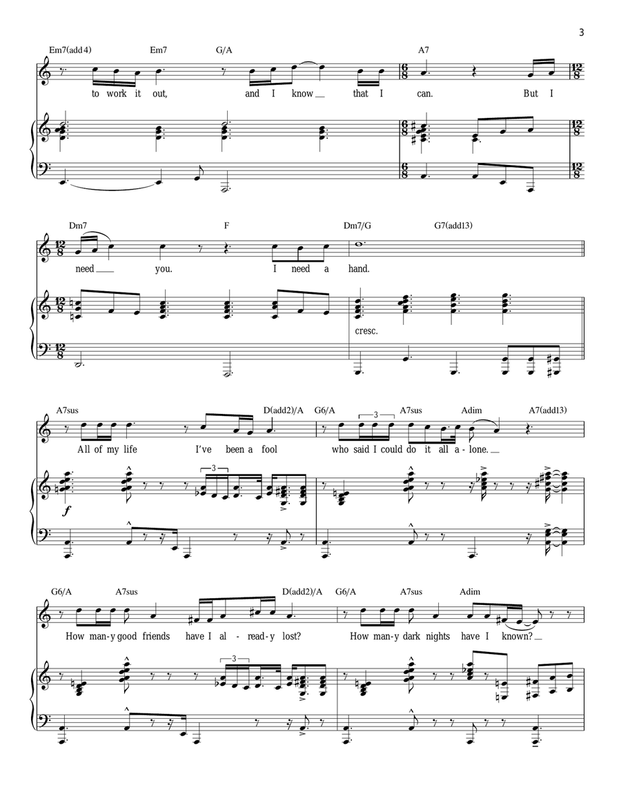 I Am Changing Piano, Vocal scores gallery preview page 3
