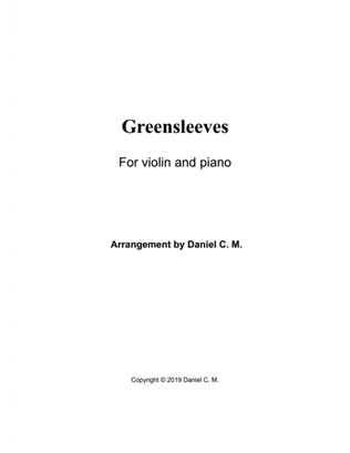Greensleeves for violin and piano (easy)