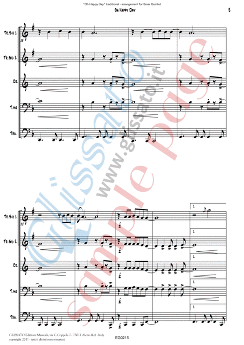 Oh Happy Day - Brass Quintet/Ensemble score & parts (10) image number null