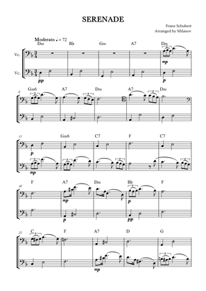 Book cover for Serenade | Schubert | Cello duet | Chords