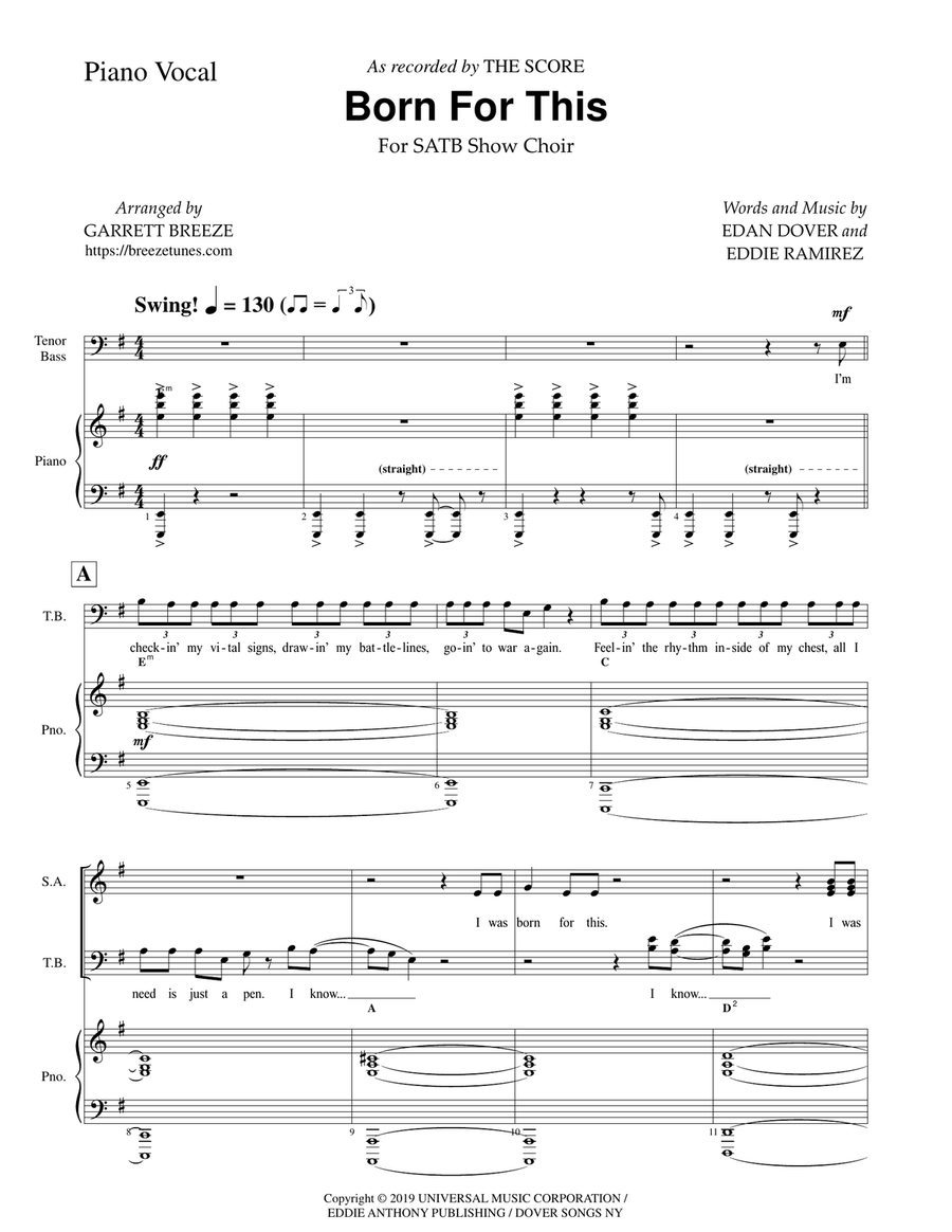 Born For This 4-Part scores gallery preview page 1