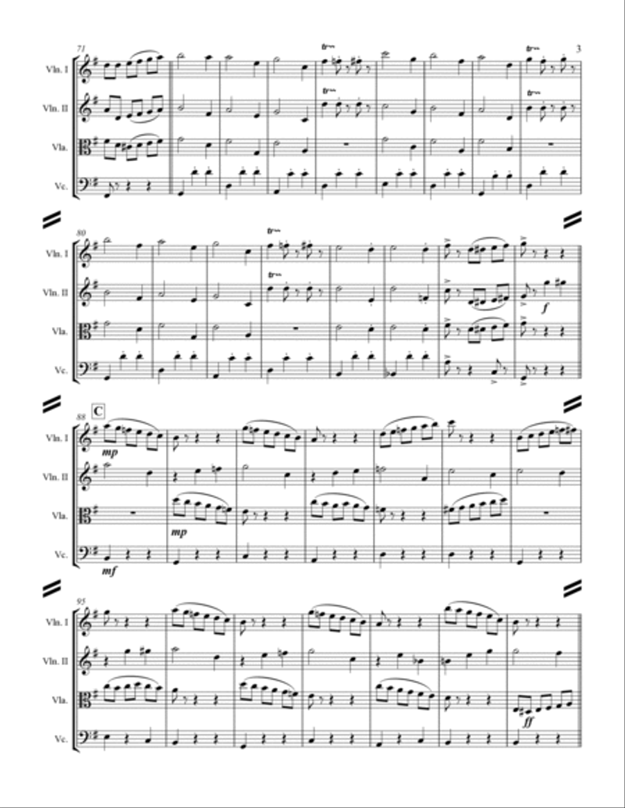 The Nutcracker Suite - 8. Waltz of the Flowers (for String Quartet) String Quartet scores gallery preview page 4