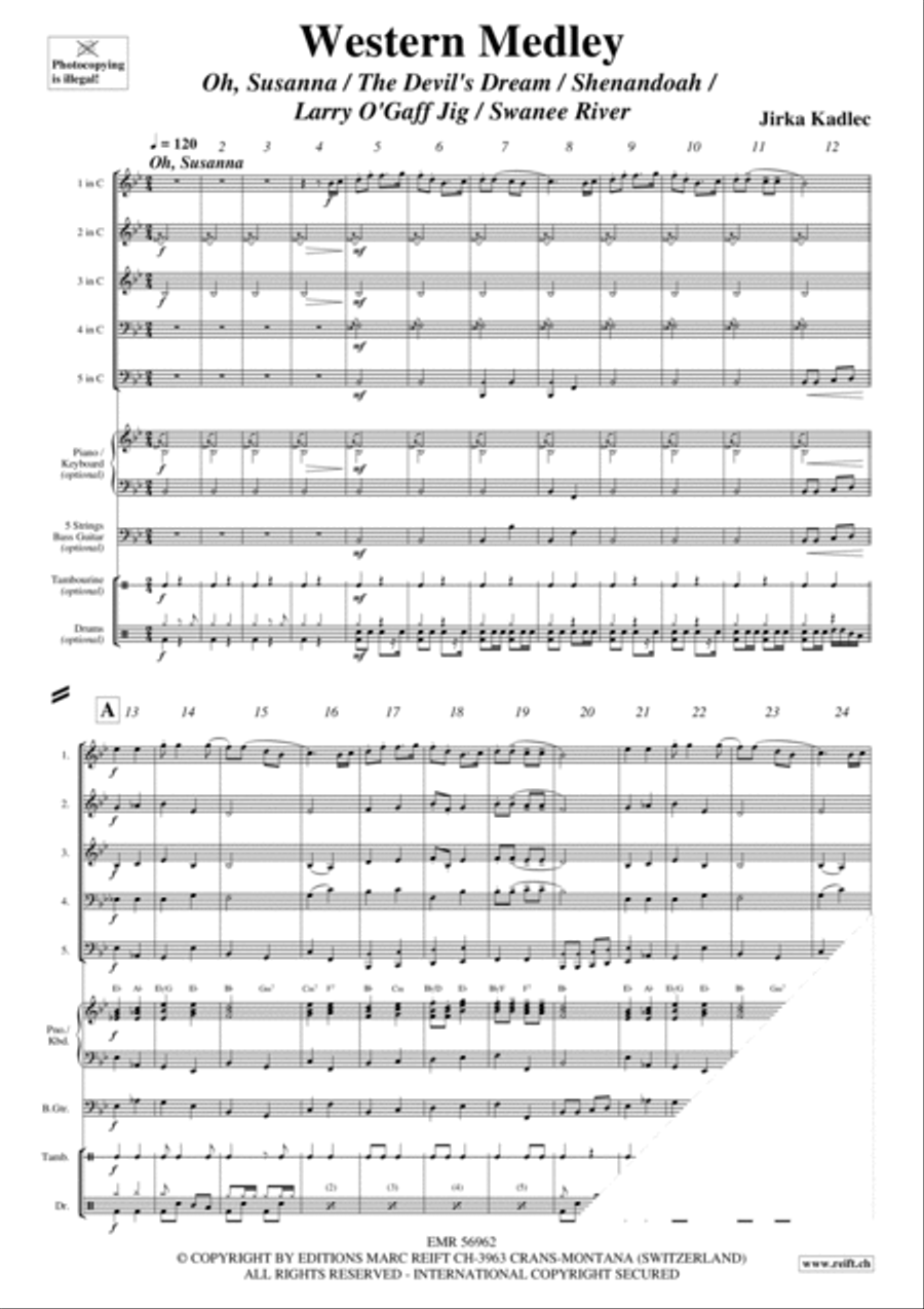 Western Medley Brass Quintet scores gallery preview page 3