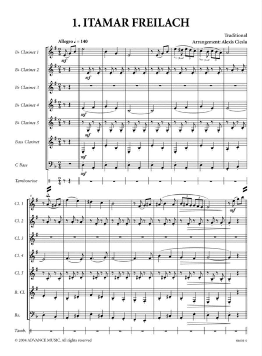 Klezmer Suite Clarinet Choir scores gallery preview page 2