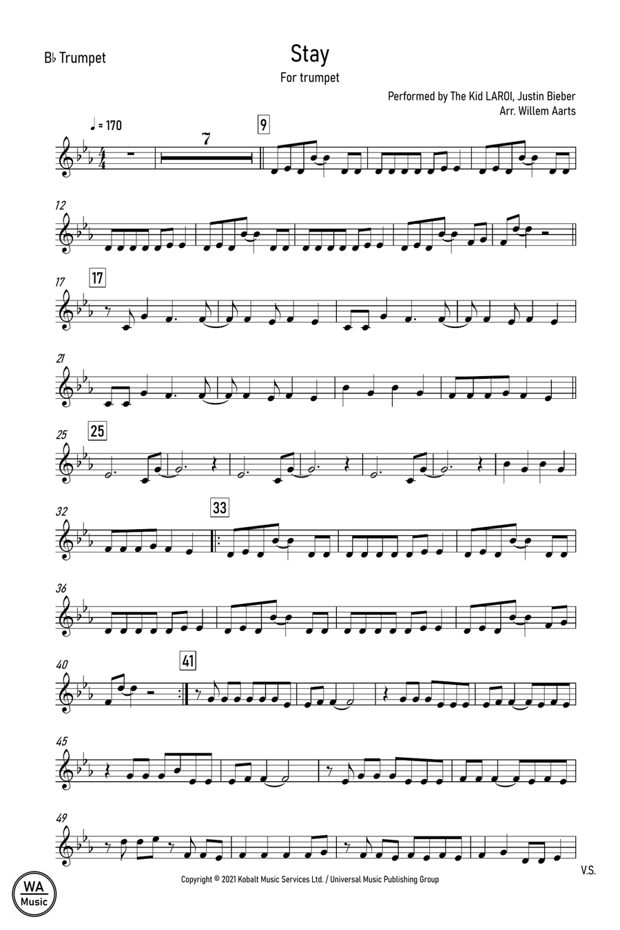 Stay Stay Trumpet Solo scores gallery preview page 1