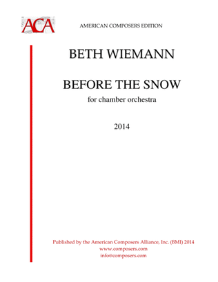 Book cover for [Wiemann] Before the Snow